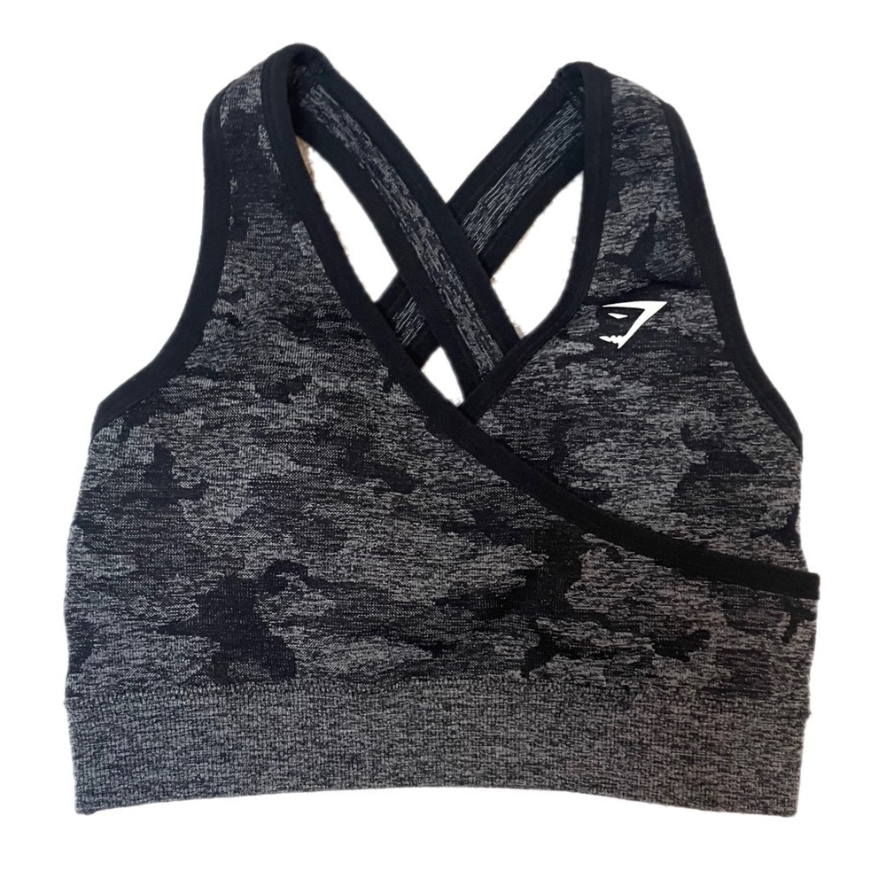 Gymshark Black Camo Sports Bra Small